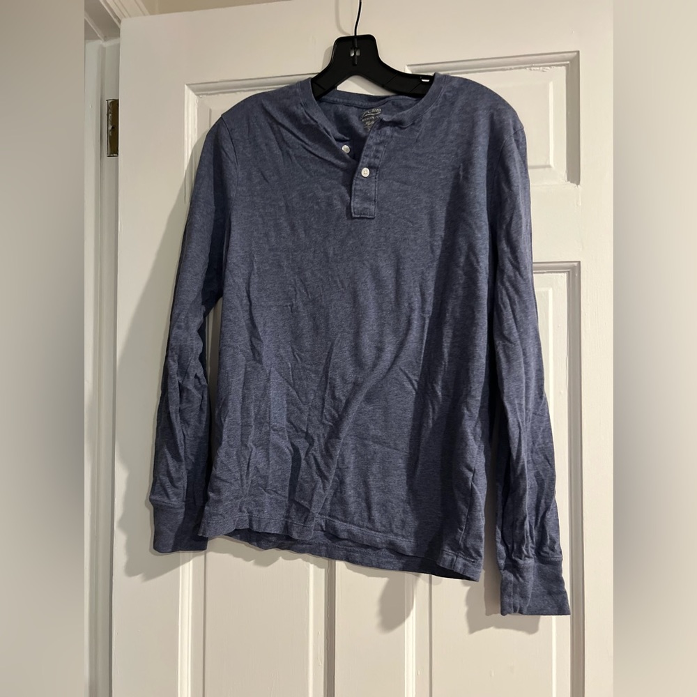 J crew mens Henley small navy Heather